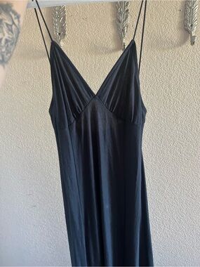 Black Slip Dress with Spaghetti Straps - Women’s